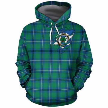 Irvine Clan Crest In Me Tartan Cotton Hoodie Scotland Flag Style