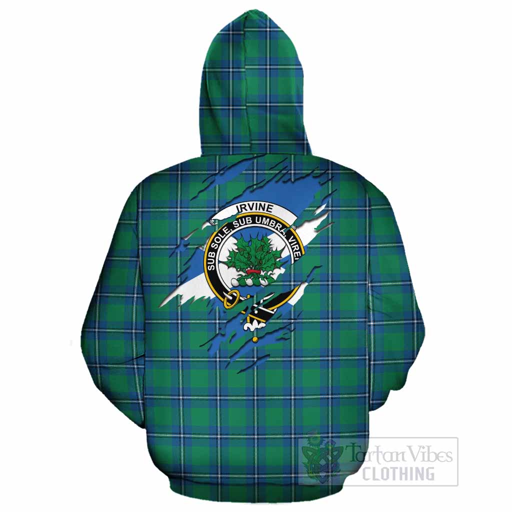 Irvine Clan Crest In Me Tartan Cotton Hoodie Scotland Flag Style