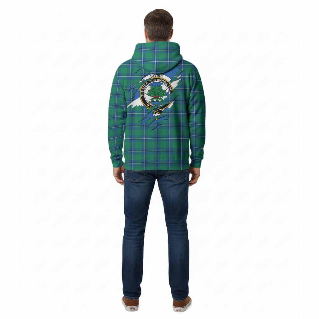 Irvine Clan Crest In Me Tartan Cotton Hoodie Scotland Flag Style