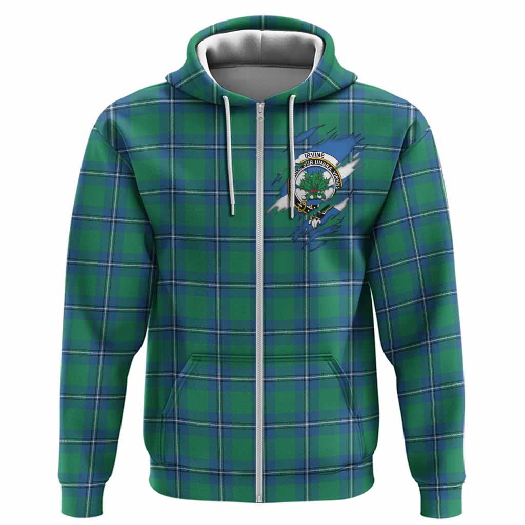 Irvine Clan Crest In Me Tartan Hoodie Scotland Flag Style