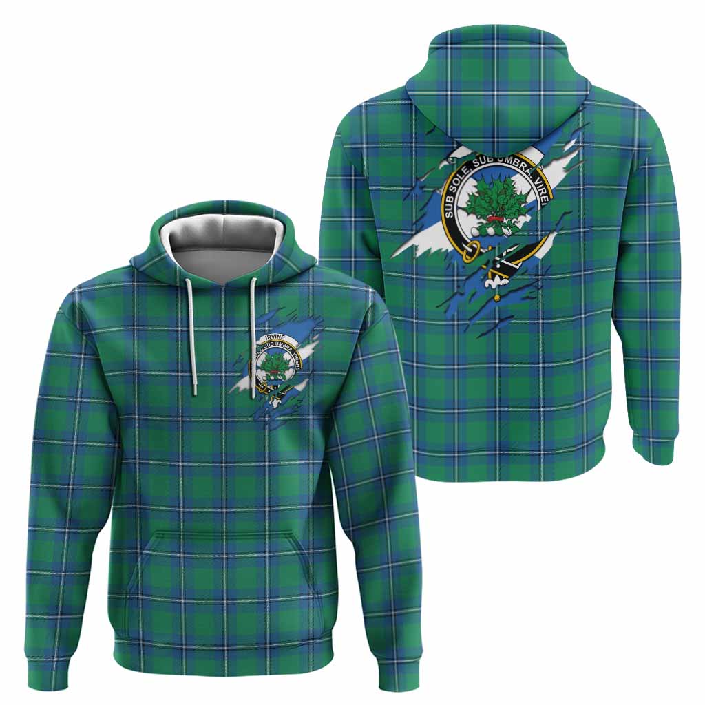 Irvine Clan Crest In Me Tartan Hoodie Scotland Flag Style