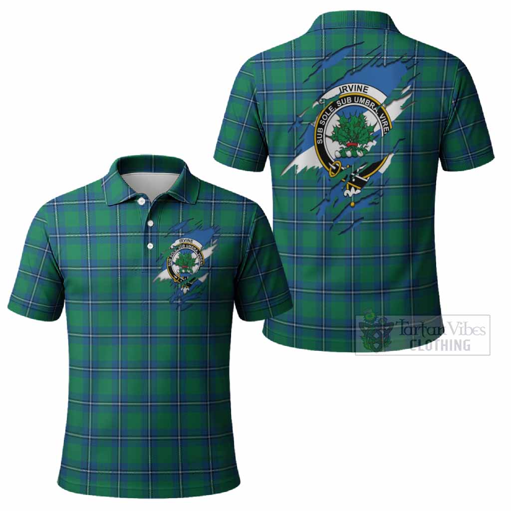 Irvine Clan Crest In Me Tartan Polo Shirt Scotland Flag Style
