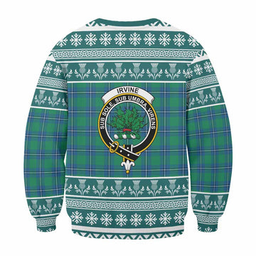 Irvine Clan Tartan Christmas Sweatshirt with Family Crest