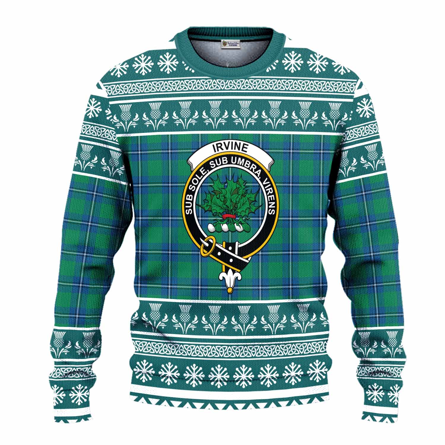 Irvine Clan Tartan Christmas Ugly Sweater with Family Crest - Tartan Vibes Clothing