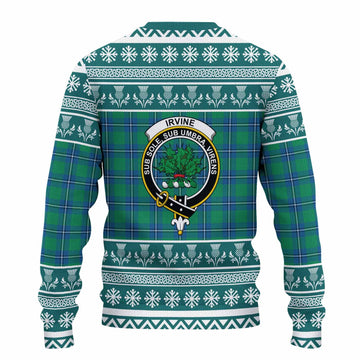 Irvine Clan Tartan Christmas Ugly Sweater with Family Crest