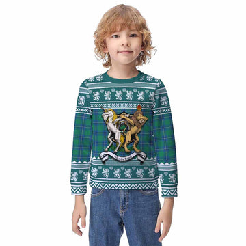 Irvine Clan Tartan Crest Christmas Kid Ugly Sweatshirt Coat of Arms Funny Style