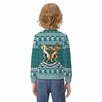 Irvine Clan Tartan Crest Christmas Kid Ugly Sweatshirt Coat of Arms Funny Style