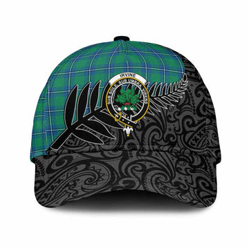 Irvine Crest Tartan Classic Cap with New Zealand Silver Fern Half Style
