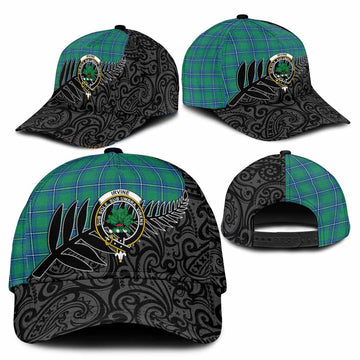 Irvine Crest Tartan Classic Cap with New Zealand Silver Fern Half Style