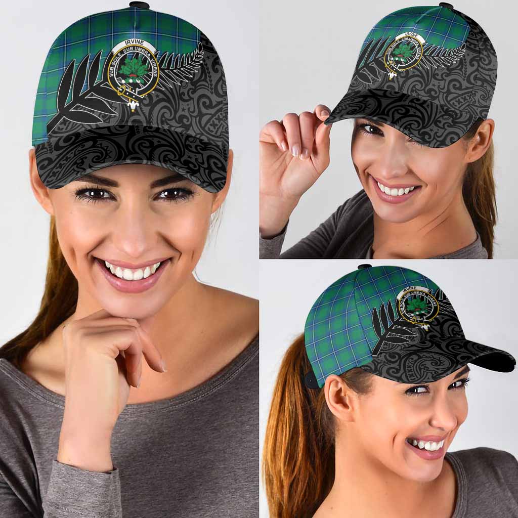 Irvine Crest Tartan Classic Cap with New Zealand Silver Fern Half Style