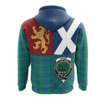 Irvine Crest Tartan Hoodie with Lion Rampant Saltire Style