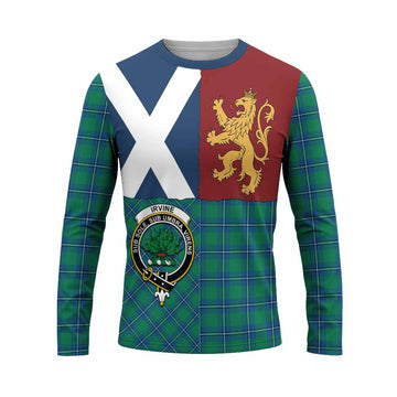 Irvine Crest Tartan Long Sleeve T-Shirt with Lion Rampant Saltire Style
