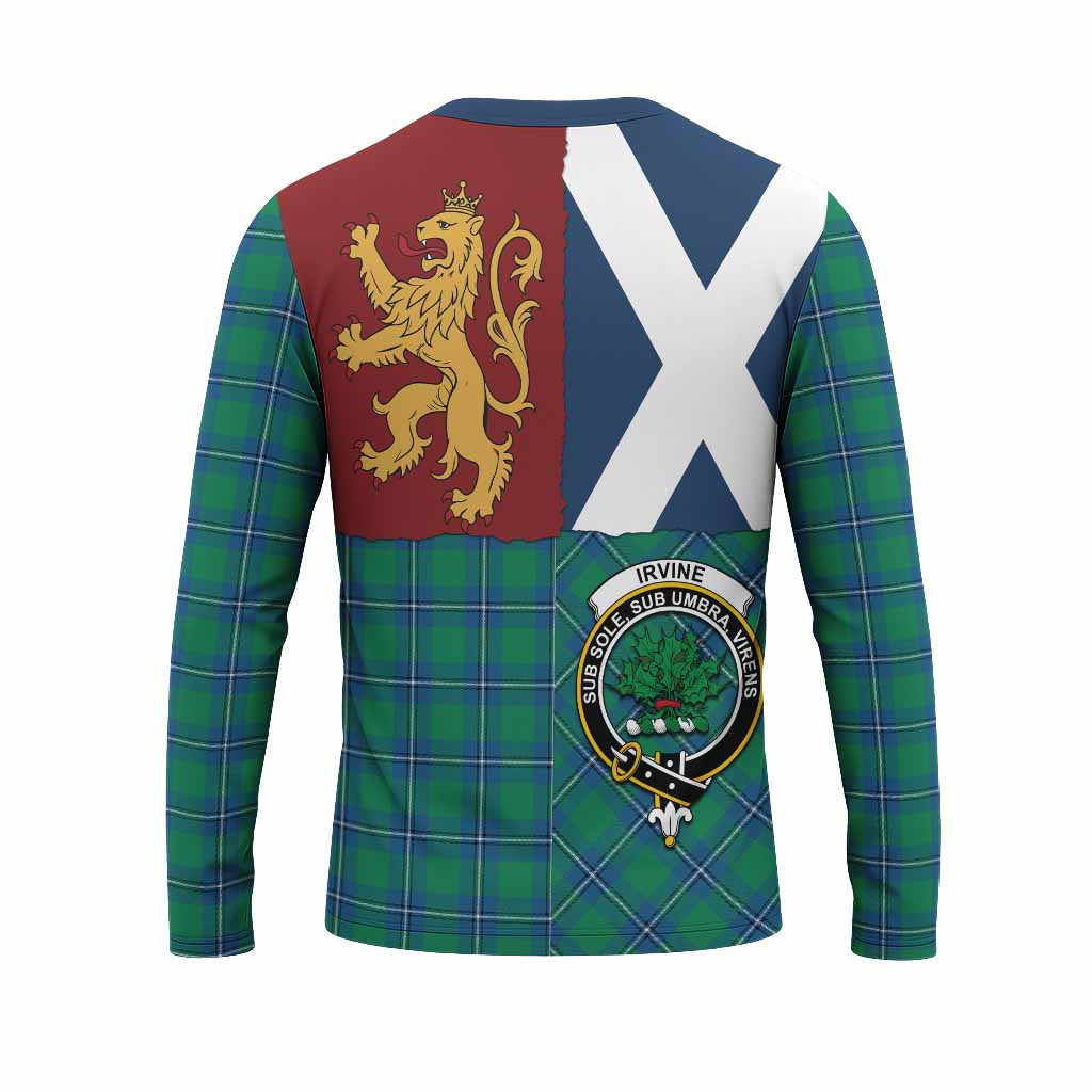 Irvine Crest Tartan Long Sleeve T-Shirt with Lion Rampant Saltire Style