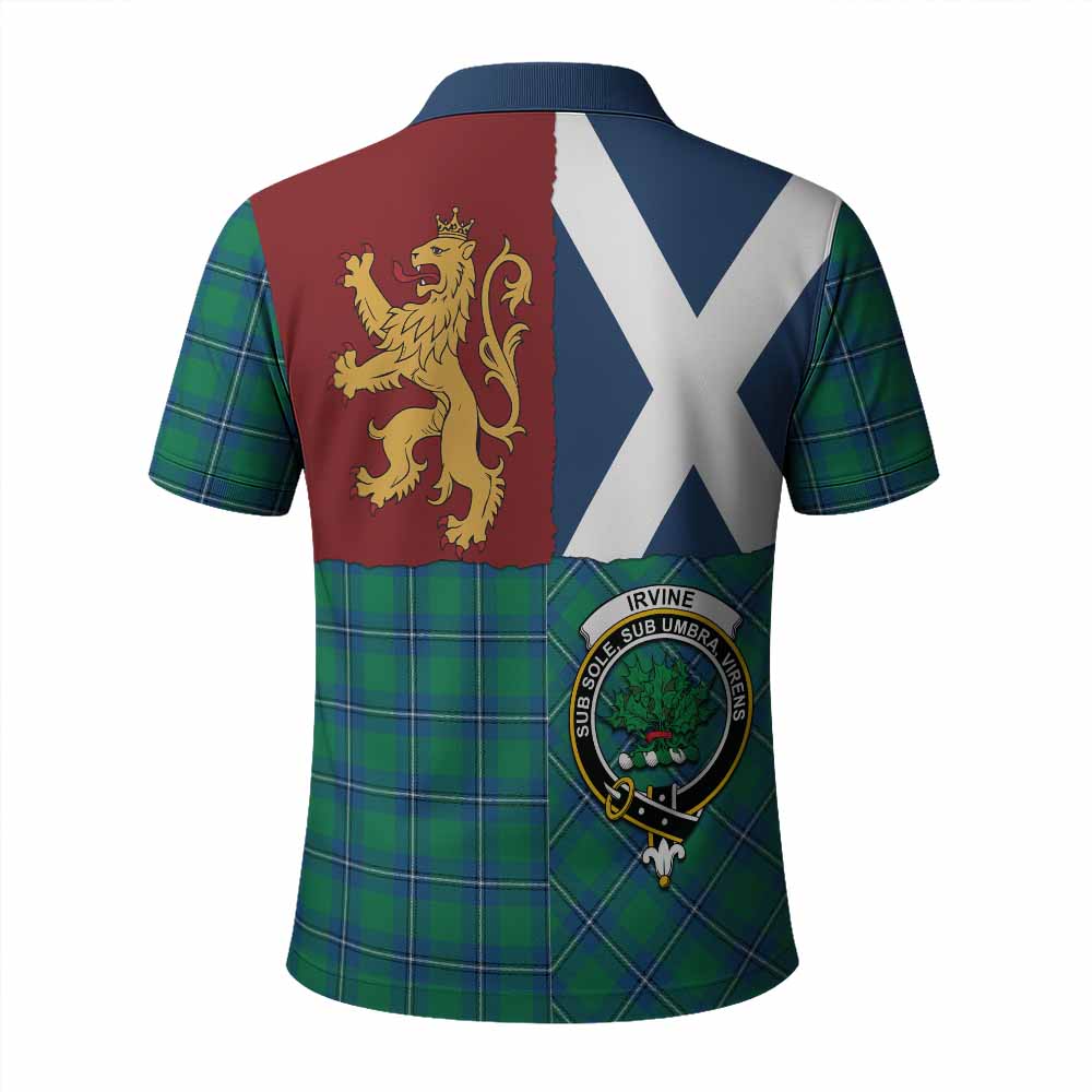 Irvine Crest Tartan Polo Shirt with Lion Rampant Saltire Style