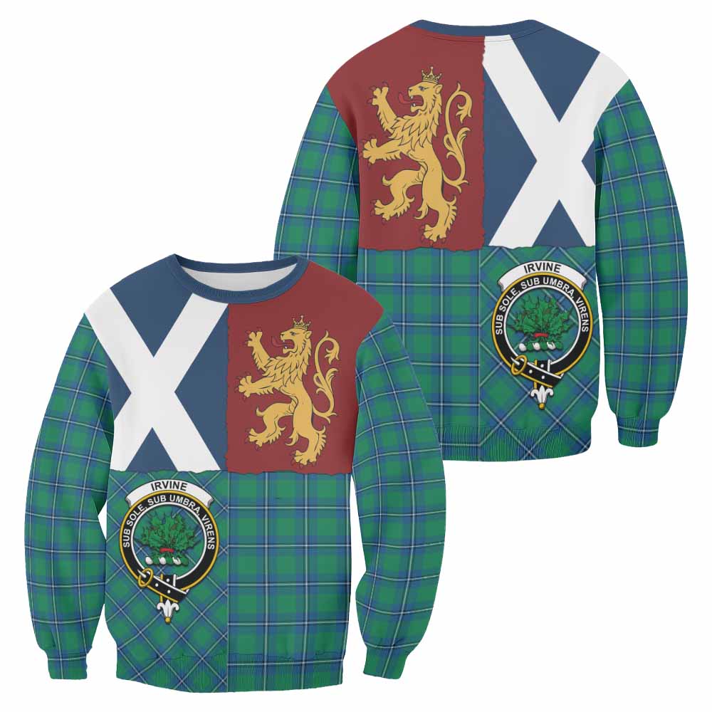 Irvine Crest Tartan Sweatshirt with Lion Rampant Saltire Style