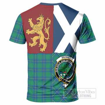 Irvine Crest Tartan T-Shirt with Lion Rampant Saltire Style