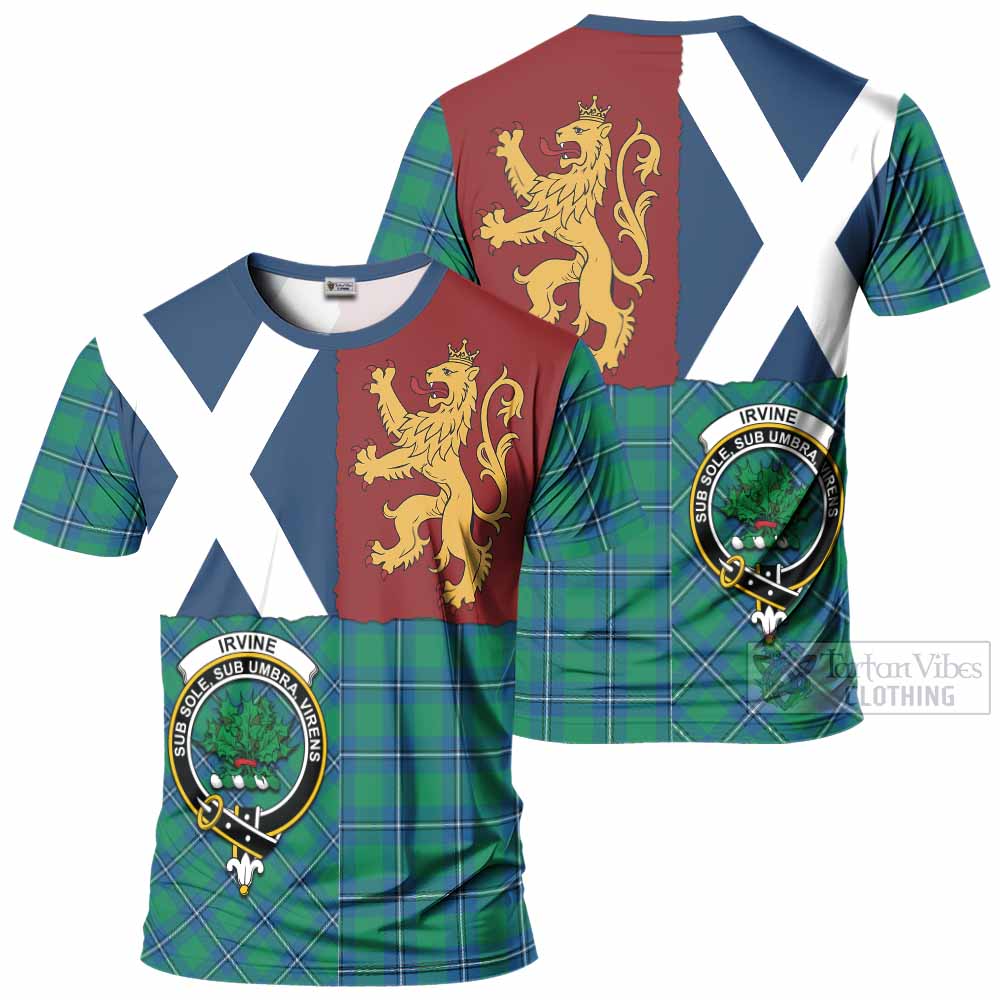 Irvine Crest Tartan T-Shirt with Lion Rampant Saltire Style