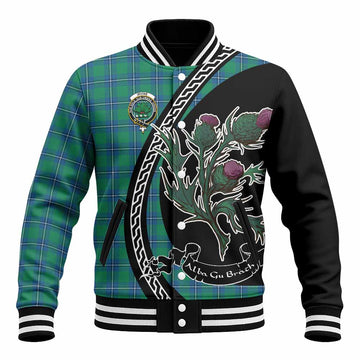 Irvine Family Crest Tartan Baseball Jacket Alba Thistle Inspired
