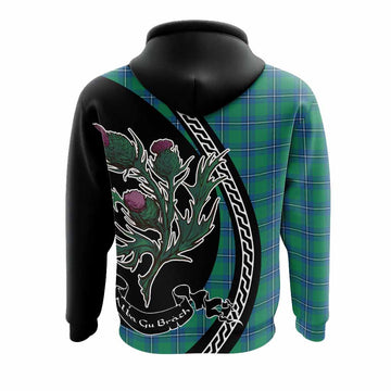Irvine Family Crest Tartan Hoodie Alba Thistle Inspired