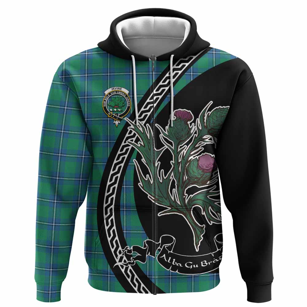 Irvine Family Crest Tartan Hoodie Alba Thistle Inspired - Tartan Vibes Clothing
