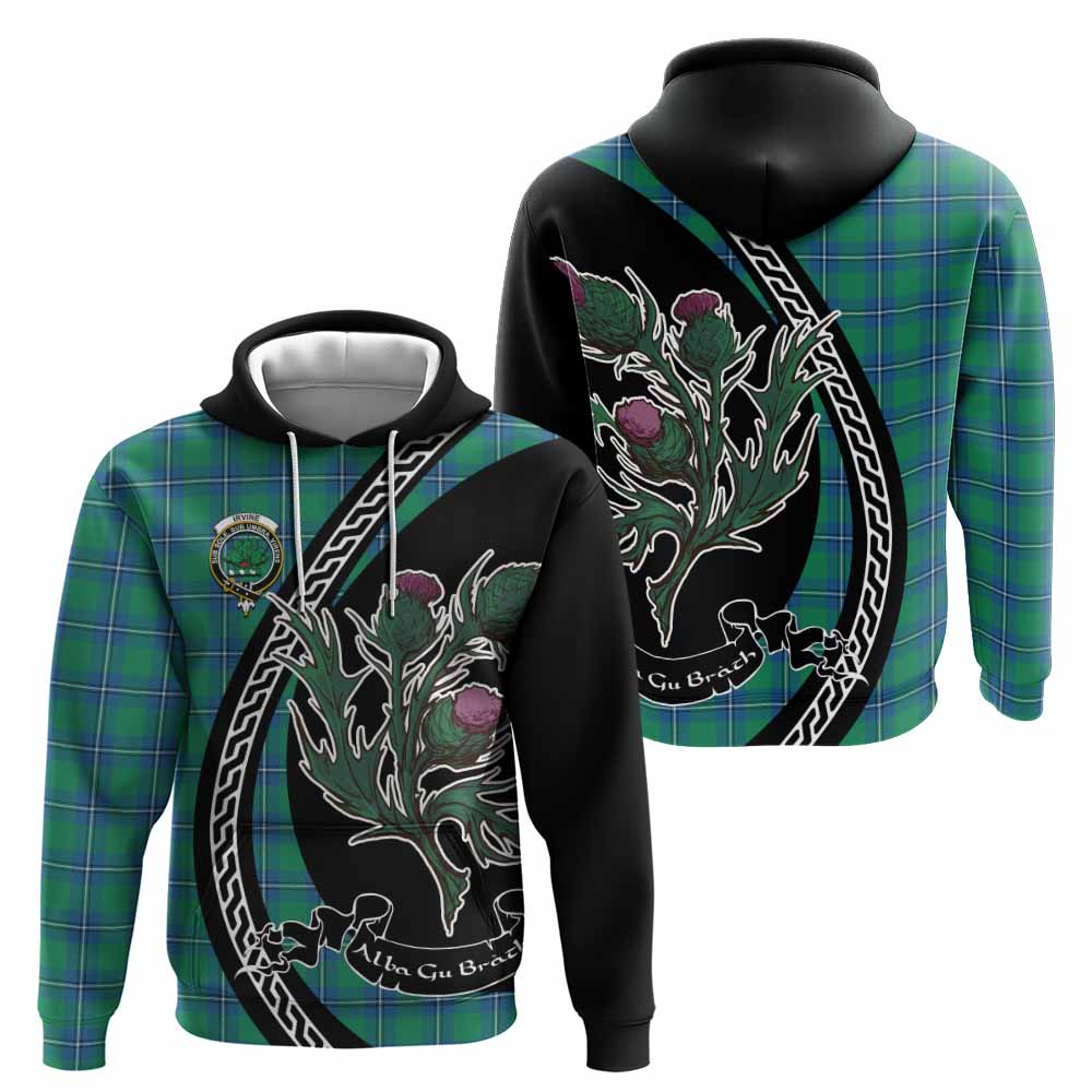 Irvine Family Crest Tartan Hoodie Alba Thistle Inspired - Tartan Vibes Clothing