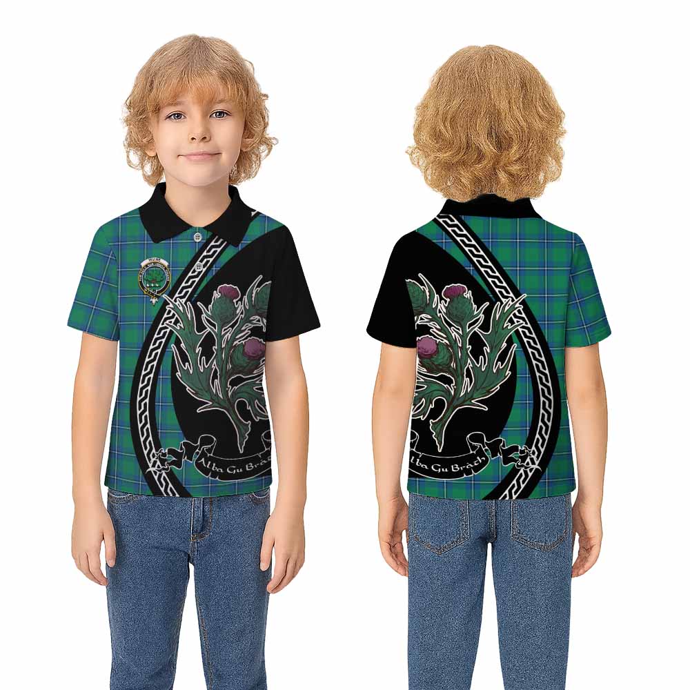 Irvine Family Crest Tartan Kid Polo Shirt Alba Thistle Inspired - Tartan Vibes Clothing