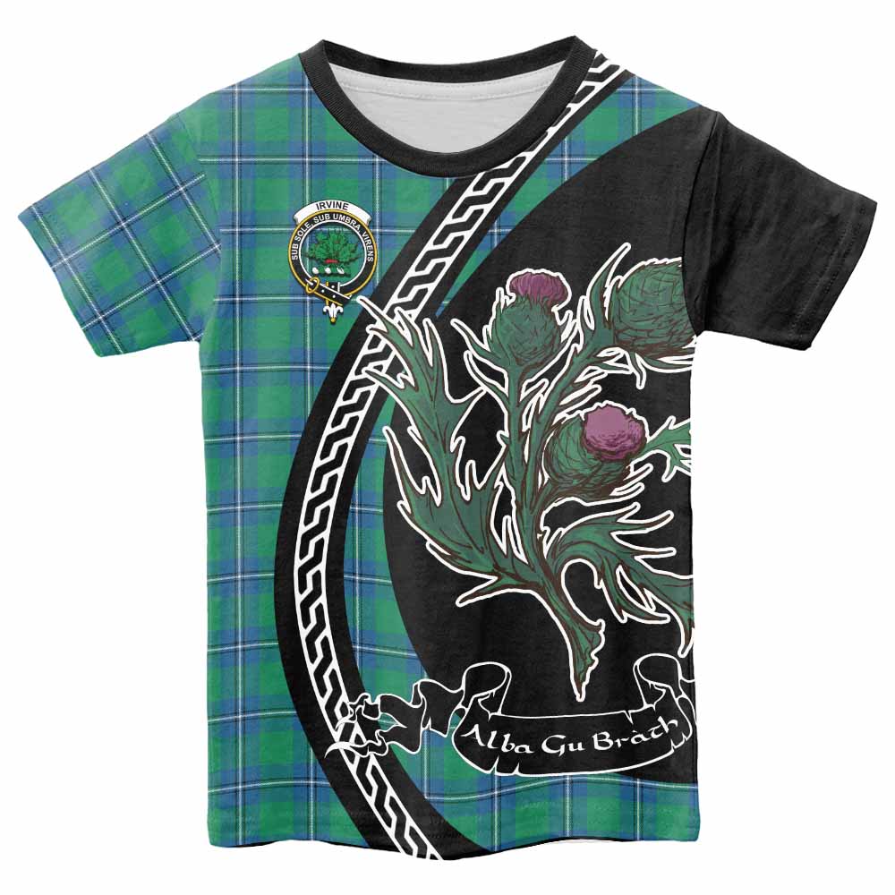 Irvine Family Crest Tartan Kid T-shirt Alba Thistle Inspired - Tartan Vibes Clothing