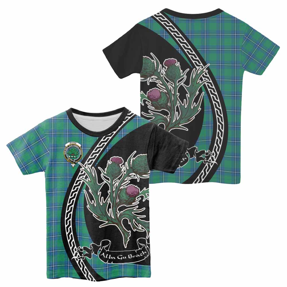 Irvine Family Crest Tartan Kid T-shirt Alba Thistle Inspired - Tartan Vibes Clothing