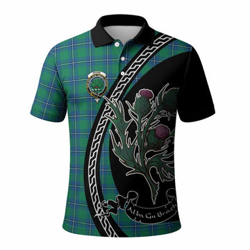 Irvine Family Crest Tartan Polo Shirt Alba Thistle Inspired
