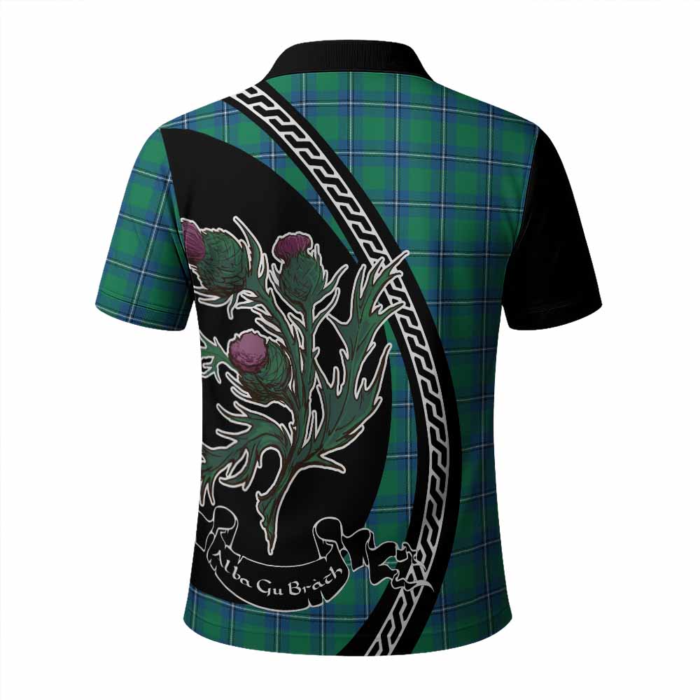 Irvine Family Crest Tartan Polo Shirt Alba Thistle Inspired - Tartan Vibes Clothing
