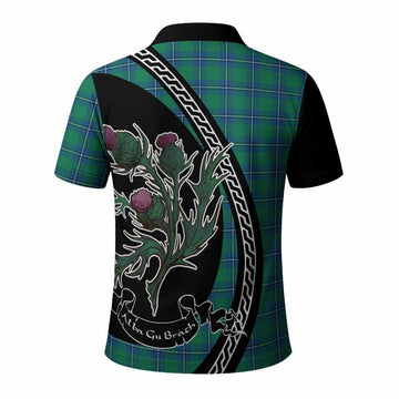 Irvine Family Crest Tartan Polo Shirt Alba Thistle Inspired