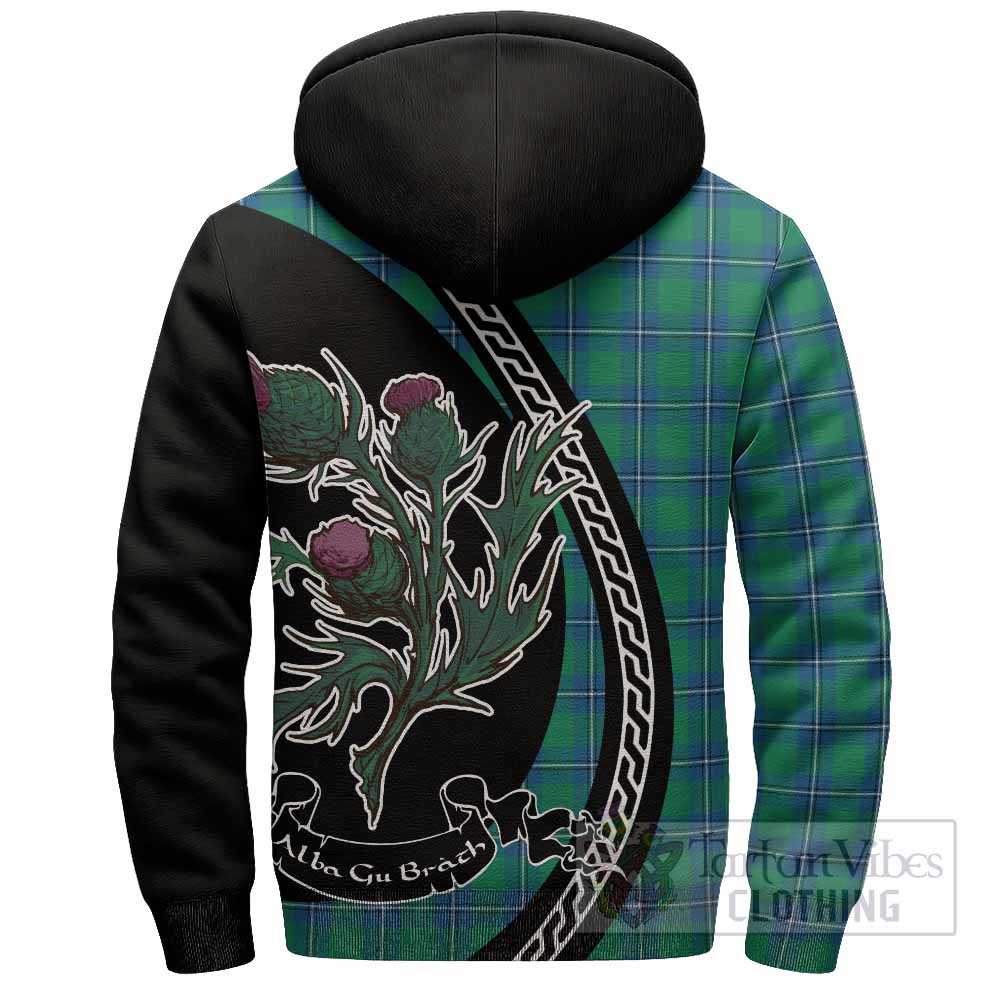 Irvine Family Crest Tartan Sherpa Hoodie Alba Thistle Inspired - Tartan Vibes Clothing