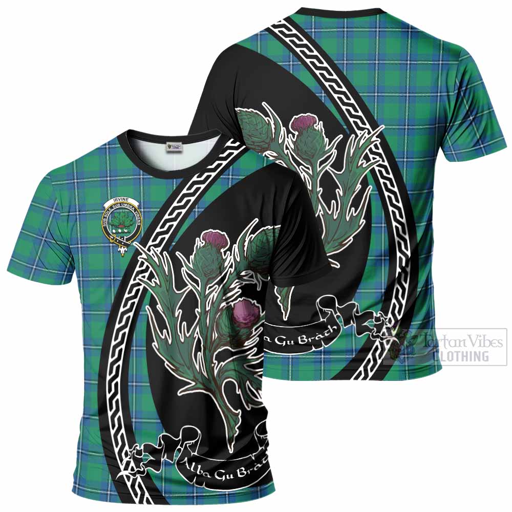 Irvine Family Crest Tartan T-Shirt Alba Thistle Inspired - Tartan Vibes Clothing