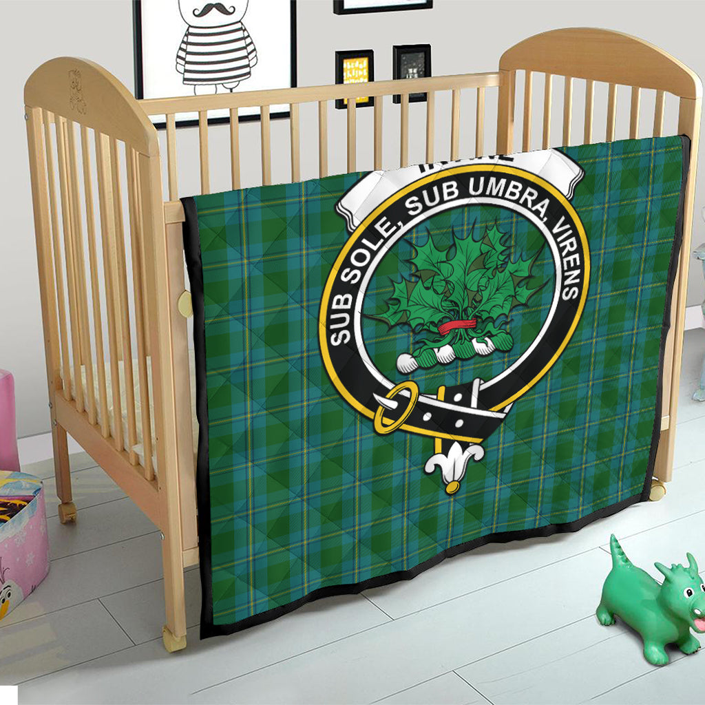 irvine-of-bonshaw-tartan-quilt-with-family-crest
