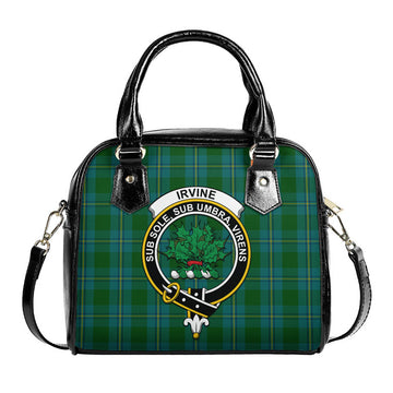 Irvine of Bonshaw Tartan Shoulder Handbags with Family Crest