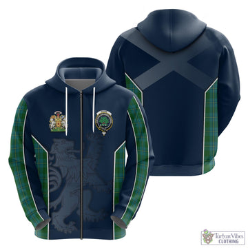 Irvine of Bonshaw Tartan Hoodie with Family Crest and Lion Rampant Vibes Sport Style