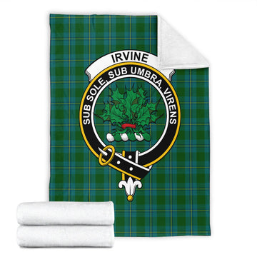 Irvine of Bonshaw Tartan Blanket with Family Crest