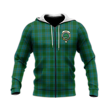 Irvine of Bonshaw Tartan Knitted Hoodie with Family Crest