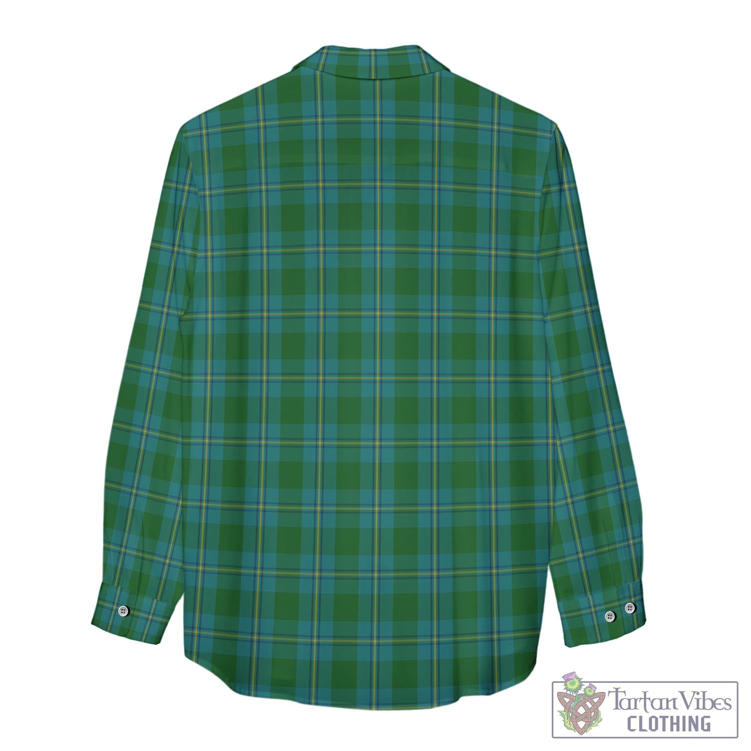 Tartan Vibes Clothing Irvine of Bonshaw Tartan Womens Casual Shirt with Family Crest