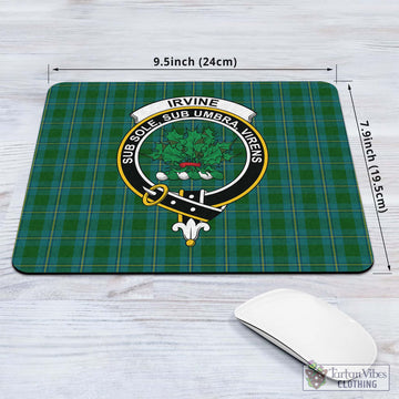 Irvine of Bonshaw Tartan Mouse Pad with Family Crest