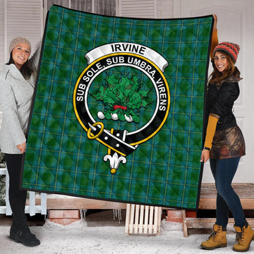 Irvine of Bonshaw Tartan Quilt with Family Crest