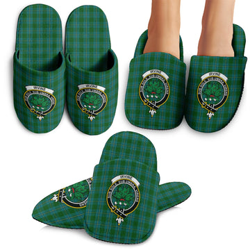 Irvine of Bonshaw Tartan Home Slippers with Family Crest