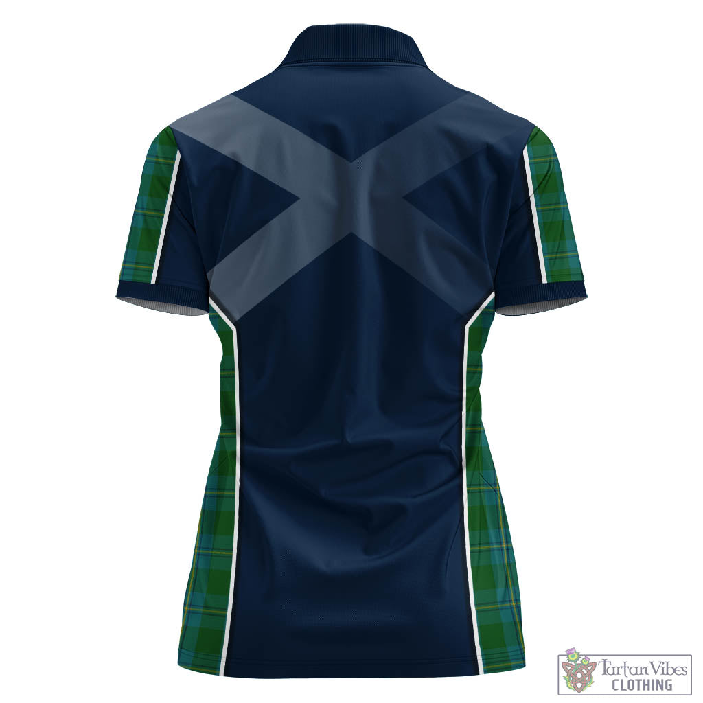 Tartan Vibes Clothing Irvine of Bonshaw Tartan Women's Polo Shirt with Family Crest and Lion Rampant Vibes Sport Style