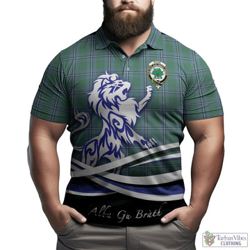 Irvine of Drum Tartan Polo Shirt with Alba Gu Brath Regal Lion Emblem