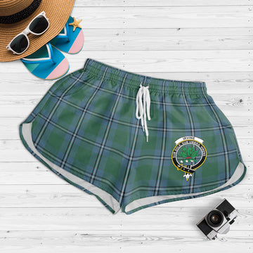 Irvine of Drum Tartan Womens Shorts with Family Crest