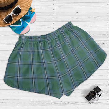 Irvine of Drum Tartan Womens Shorts with Family Crest