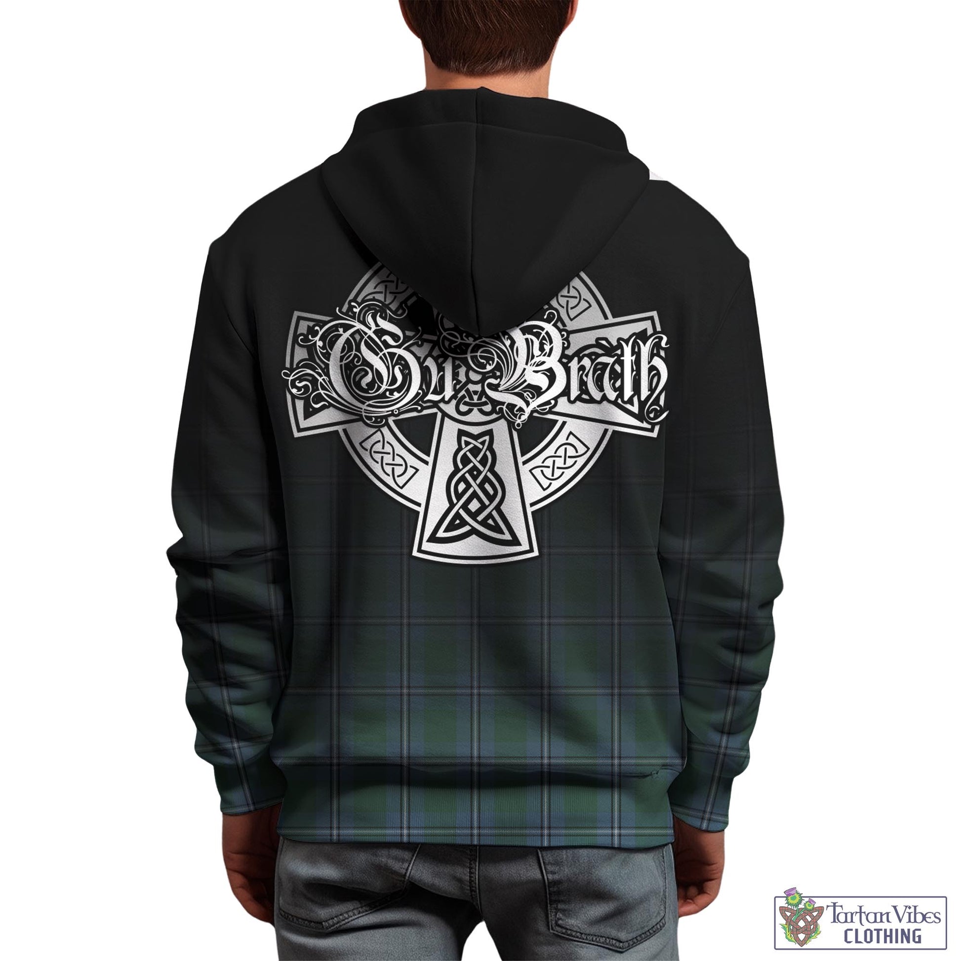 Tartan Vibes Clothing Irvine of Drum Tartan Hoodie Featuring Alba Gu Brath Family Crest Celtic Inspired