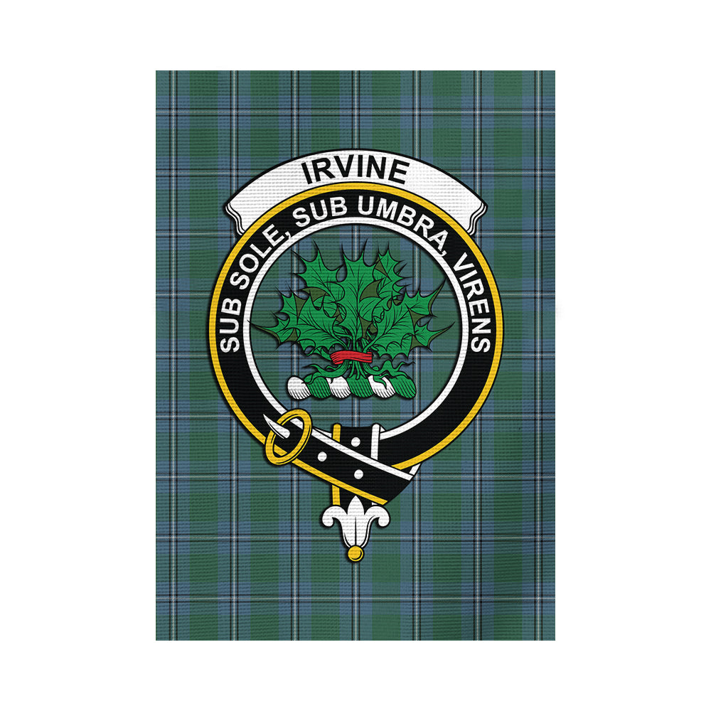 irvine-of-drum-tartan-flag-with-family-crest