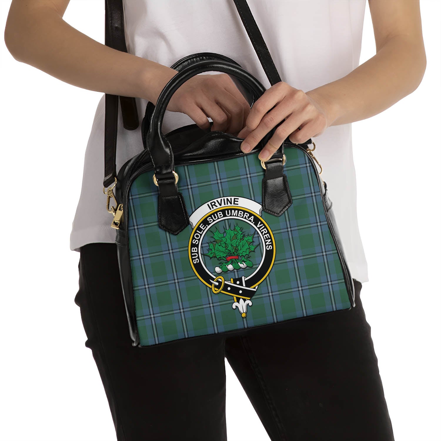 Irvine of Drum Tartan Shoulder Handbags with Family Crest - Tartanvibesclothing