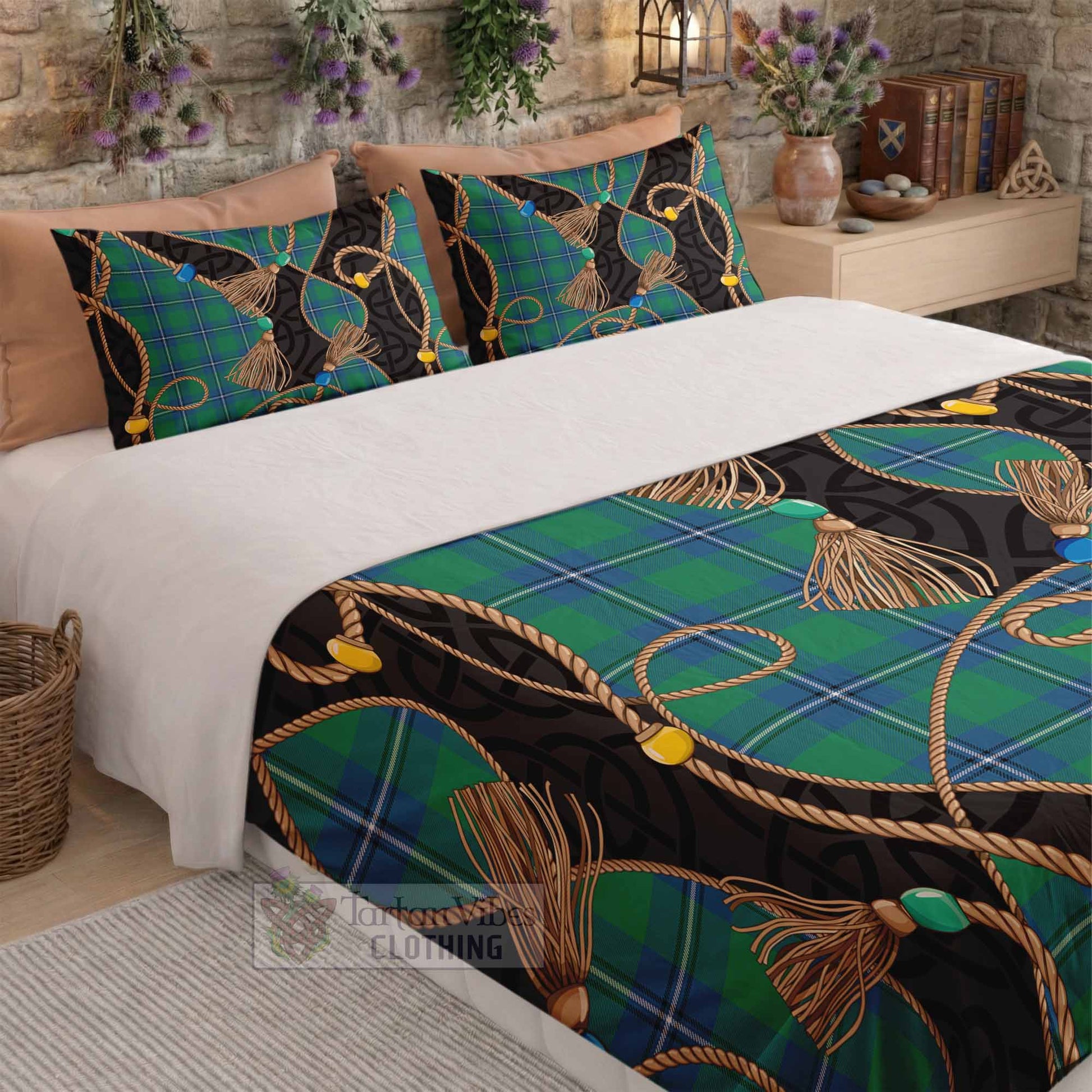 Irvine Scottish Tartan Twisted Ropes Stylized Bedding Set - Tartan Vibes Clothing